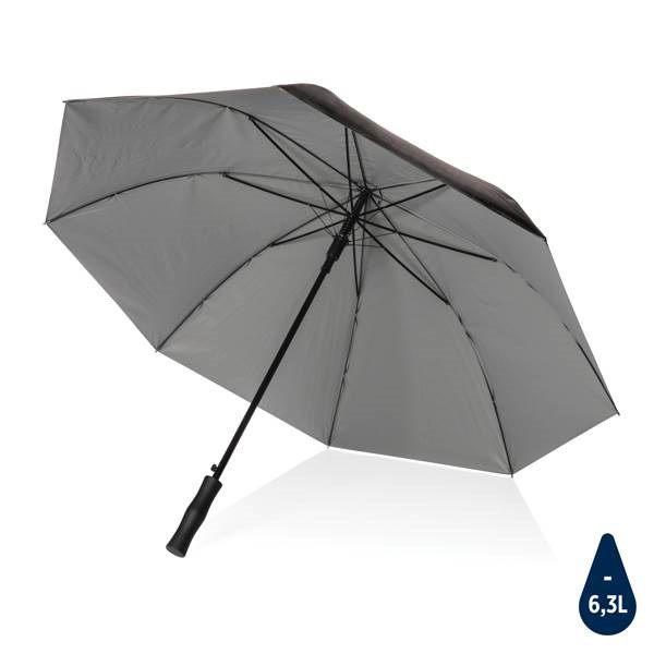 Obrázky: Dvoubarevný stříbrno/černý deštník rPET automatický