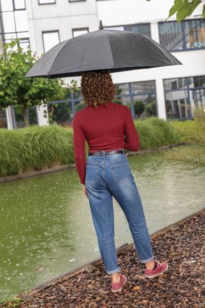 Obrázky: Dvoubarevný stříbrno/černý deštník rPET automatický, Obrázek 7