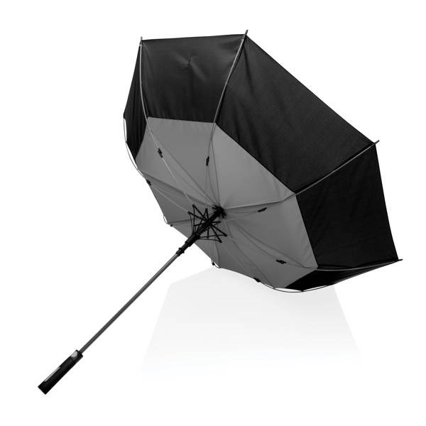 Obrázky: Černo/šedý automatický rPET deštík větru odolný, Obrázek 3