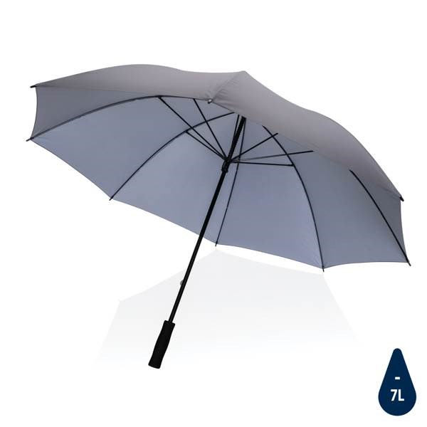 Obrázky: Šedý větru odolný rPET deštník, manuální