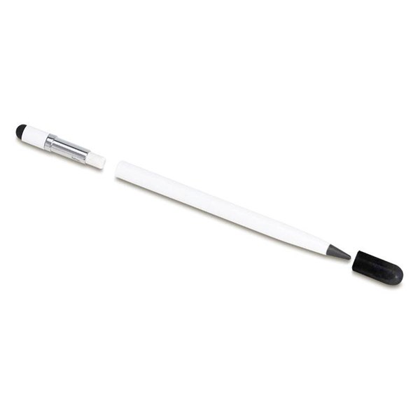 Obrázky: Dlouhověká tužka bez tuhy s gumou a stylusem, bílá, Obrázek 1