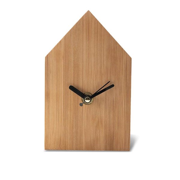 Obrázky: Stolní hodiny z bambusu ve tvaru domu