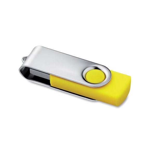 Obrázky: Stříbrno-žlutý USB flash disk 8GB