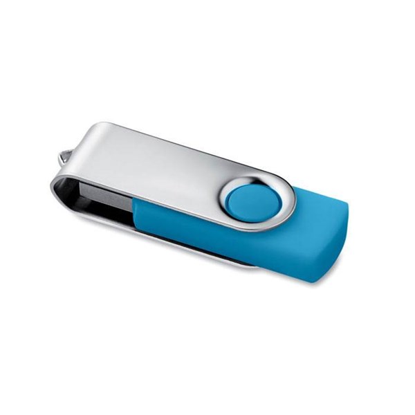 Obrázky: Stříbrno-tyrkysový USB flash disk 8GB, Obrázek 1