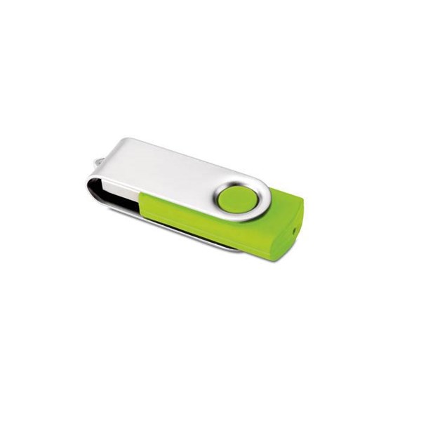 Obrázky: Stříbrno-limetkový USB flash disk 8GB