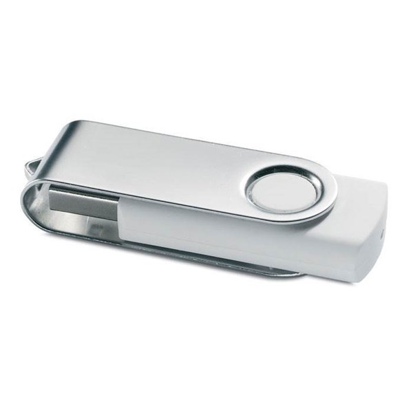 Obrázky: Stříbrno-bílý USB flash disk 16GB