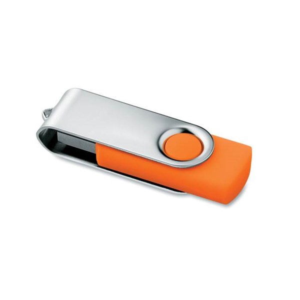 Obrázky: Stříbrno-oranžový USB flash disk 16GB