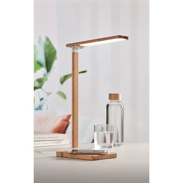 Obrázky: Bambusová stolní lampička s 10W nabíječkou, Obrázek 2