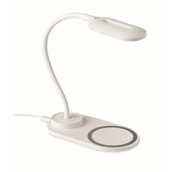 Obrázky: Bílá stolní lampička s nabíječkou 10W