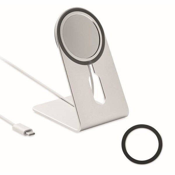 Obrázky: Stříbrná přenosná magnetická nabíječka, Obrázek 1