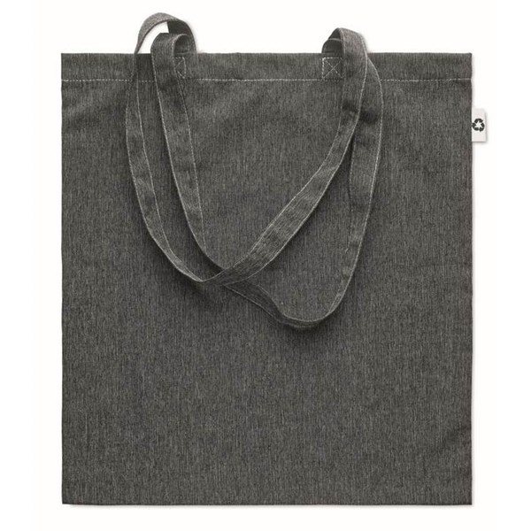 Obrázky: Černá melír. nákupní taška s dlouhými uchy,140g/m2