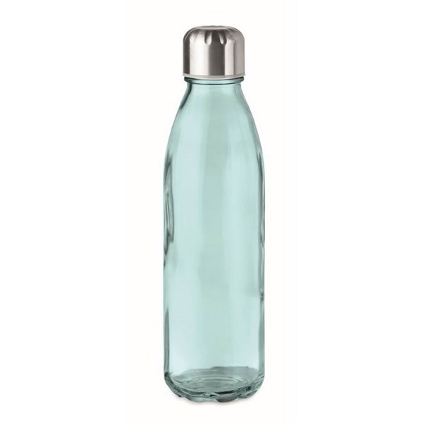 Obrázky: Skleněná láhev na pití 650 ml, sv. modrá