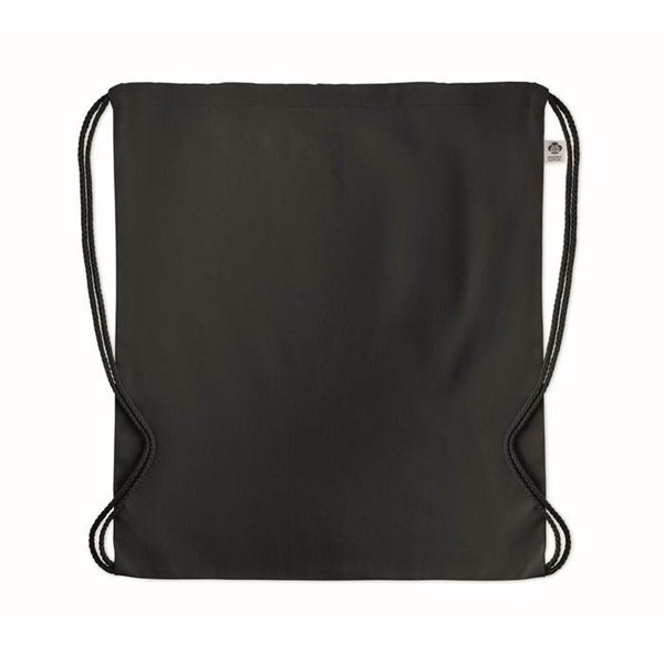 Obrázky: Stahovací batoh z bio bavlny, černý, Obrázek 2