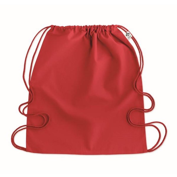 Obrázky: Stahovací batoh z bio bavlny, červený, Obrázek 3