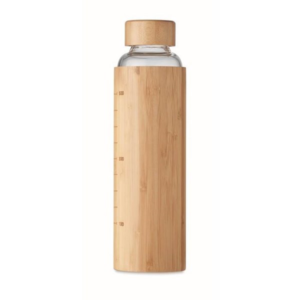 Obrázky: Skleněná láhev s bambusovým krytem, 600ml, hnědá, Obrázek 15
