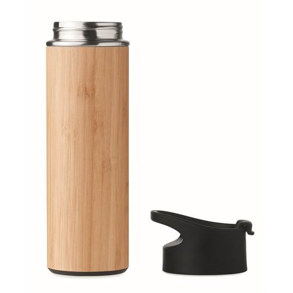 Obrázky: Bambusová dvoustěnná láhev, 450 ml, hnědá, Obrázek 9