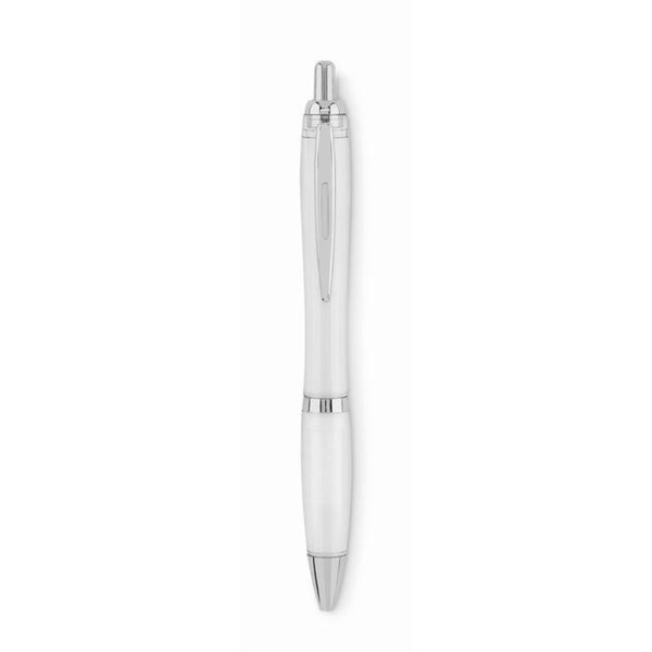 Obrázky: Bílé plastové kuličkové pero z RPET, Obrázek 2