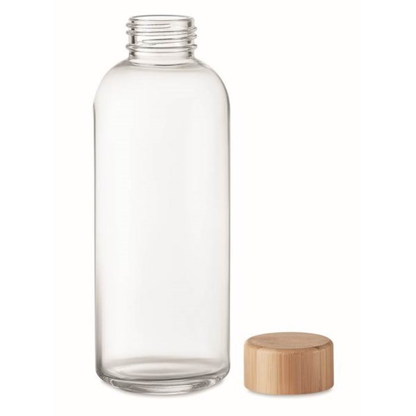 Obrázky: Transparentní skleněná láhev s bambusovým víčkem, Obrázek 6