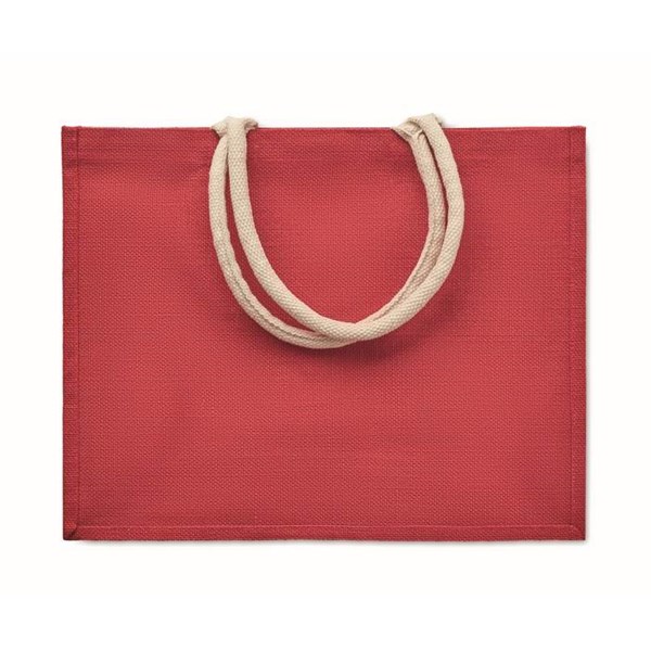 Obrázky: Červená jutová taška s krátkými bavlněnými uchy, Obrázek 2