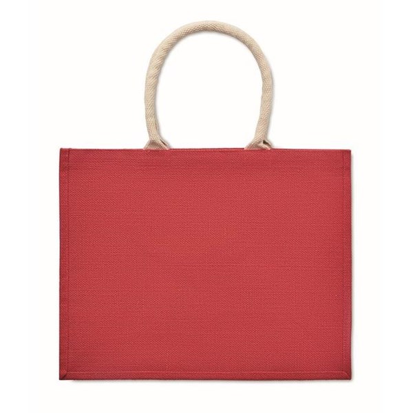 Obrázky: Červená jutová taška s krátkými bavlněnými uchy, Obrázek 3