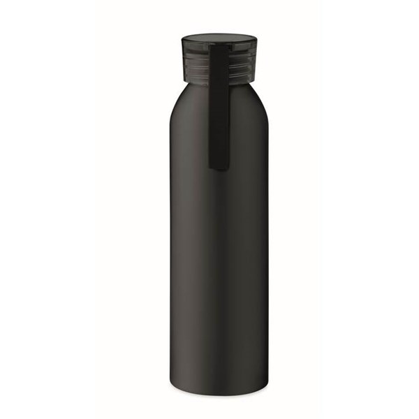 Obrázky: Černá hliníková láhev 600ml se silikon. poutkem, Obrázek 5