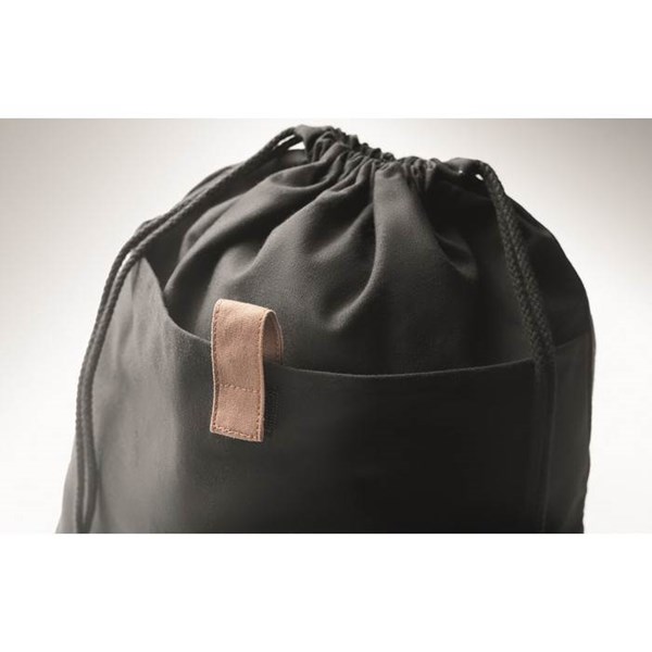 Obrázky: Stahovací batoh z bavlny černý, Obrázek 5