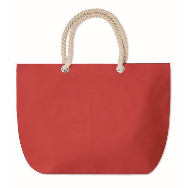 Obrázky: Červená taška z bavlny, kroucené držadlo, Obrázek 4
