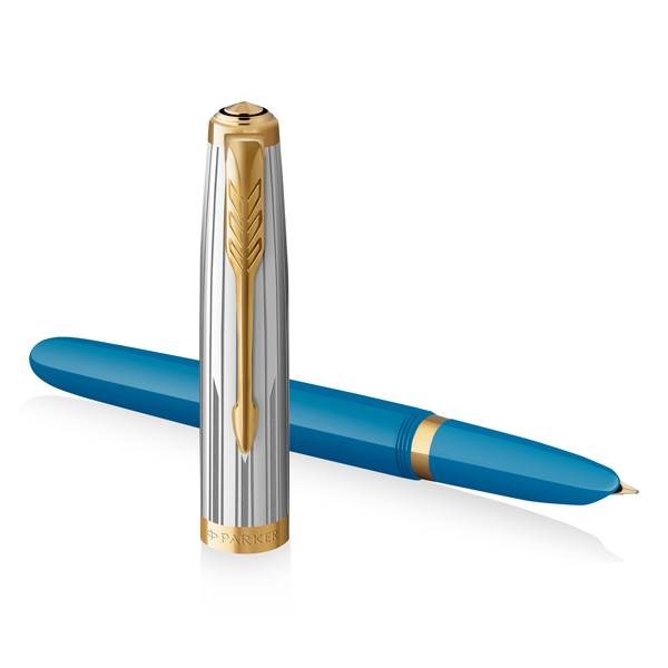 Obrázky: Parker 51 Premium Turquoise GT plnicí pero, hrot F, Obrázek 3
