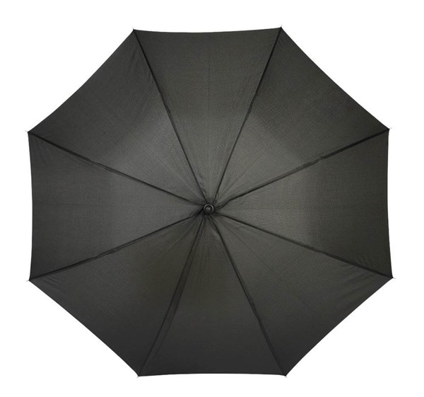 Obrázky: Černý automatický deštník s modrými žebry a tyčí, Obrázek 2