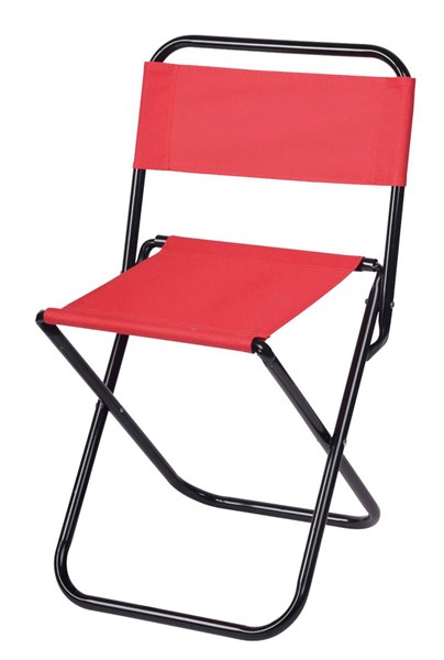 Obrázky: Pevná skládací stolička s opěradlem, červená