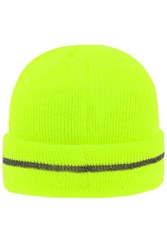 Obrázky: Žlutá zimní čepice s reflexním pruhem