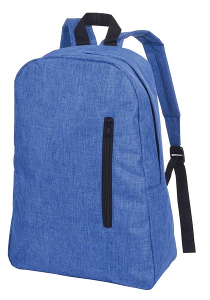 Obrázky: Jednoduchý batoh z PES 300D s kapsou, modrý, Obrázek 1