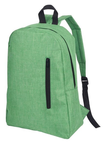 Obrázky: Jednoduchý batoh z PES 300D s kapsou, zelený, Obrázek 1