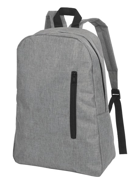 Obrázky: Jednoduchý batoh z PES 300D s kapsou, světle šedý, Obrázek 1