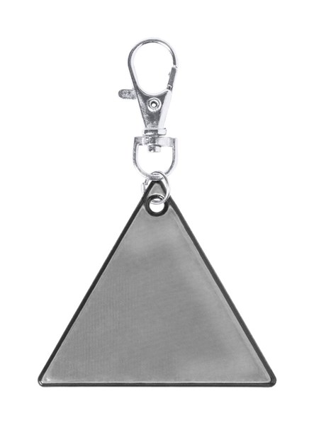 Obrázky: Trojúhelníkový reflexní přívěsek na klíče, stříbrný, Obrázek 1