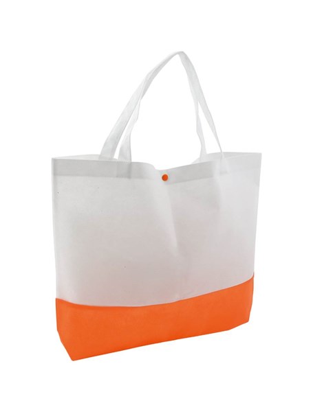 Obrázky: Oranžovo bílá plážová taška z netkané textilie