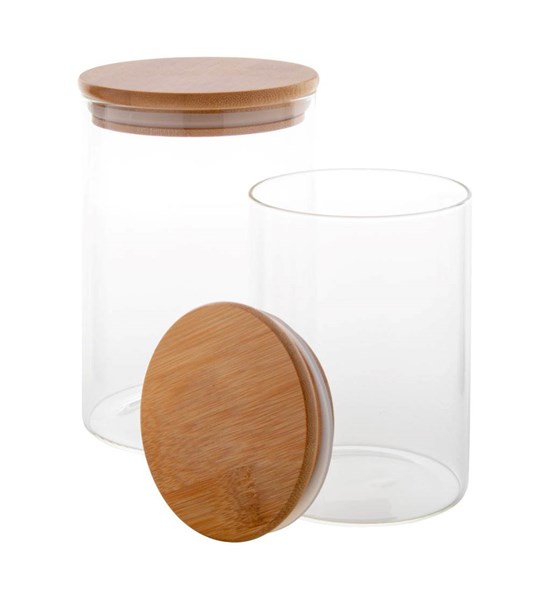 Obrázky: Dóza z borosilikátového skla 550 ml, bambus víčko, Obrázek 2