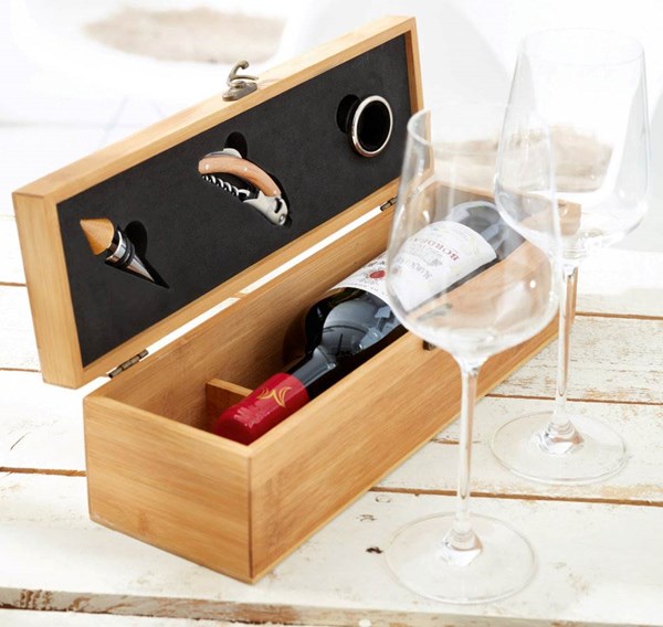 Obrázky: Bambusový box na víno s příslušenstvím (bez láhve), Obrázek 4