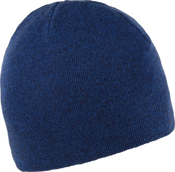 Obrázky: Modrá dvojvrstvá melírovaná pletená zimní čepice, Obrázek 1