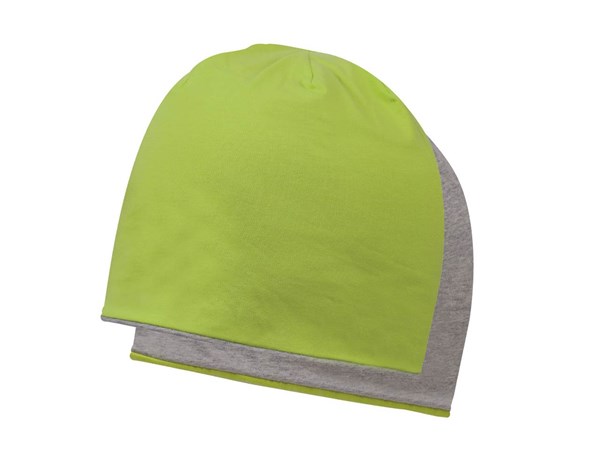 Obrázky: Zeleno/šedá oboustranná bavlněná dvojvrstvá čepice, Obrázek 1