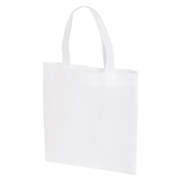 Obrázky: Malá nákupní taška z netkané textilie, bílá, Obrázek 1