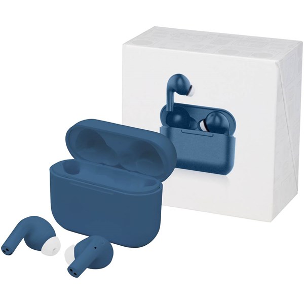 Obrázky: Modrá sluchátka z ABS plastu s aut. párováním, Obrázek 3