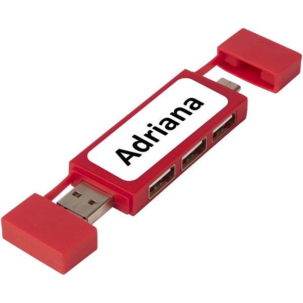 Obrázky: Duální rozbočovač USB 2.0 červená, Obrázek 3