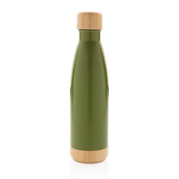 Obrázky: Nerezová termoláhev 520ml zelená s bambusovými detaily, Obrázek 2