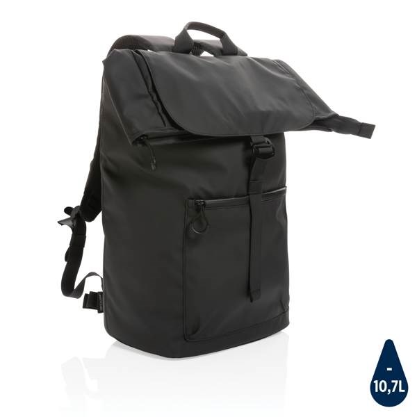 Obrázky: Voděodolný batoh na notebook z RPET AWARE, černý, Obrázek 1