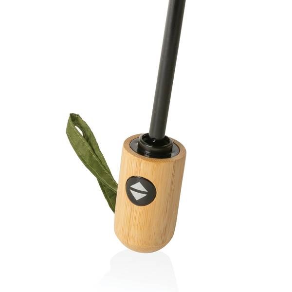 Obrázky: Zelený automatický deštník rPET, bambus. rukojeť, Obrázek 4