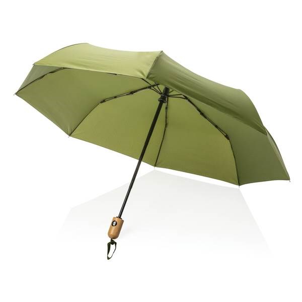 Obrázky: Zelený automatický deštník rPET, bambus. rukojeť, Obrázek 7