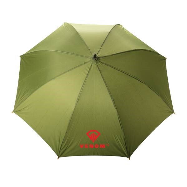 Obrázky: Zelený rPET automatický deštník, madlo bambus, Obrázek 5