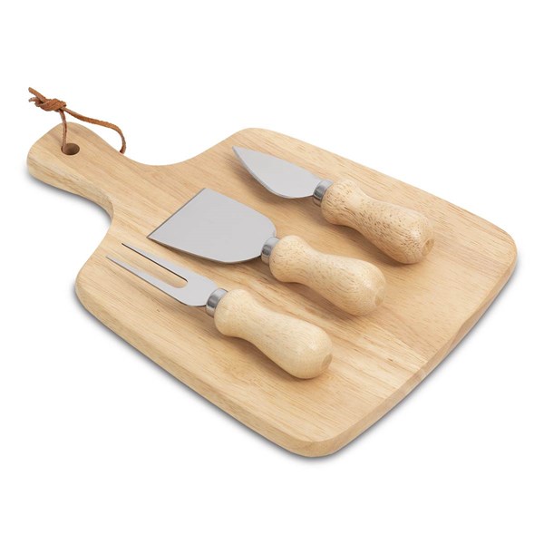 Obrázky: Sada nožů na sýry s vidličkou a prkénkem, Obrázek 1