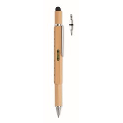 Obrázky: Bambusové kul. pero s vodováhou,stylusem a nářadím